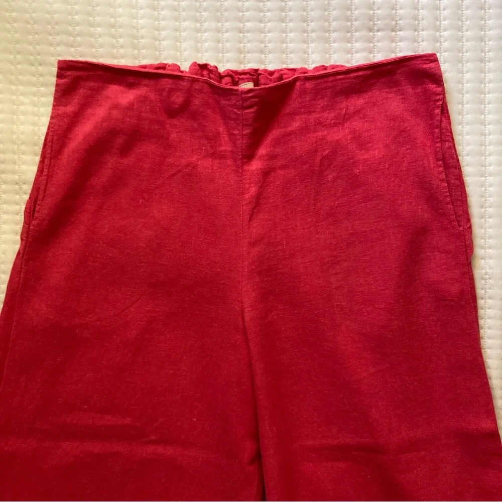 Free People Wide Leg Pants in Bright Red